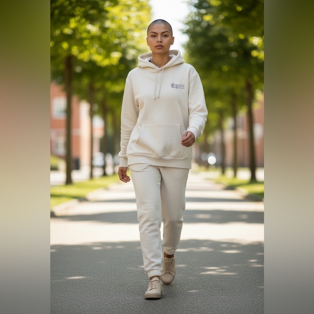 Suspicious Antwerp Hoodie – XL (Unisex) – Cream Minimal Streetwear
